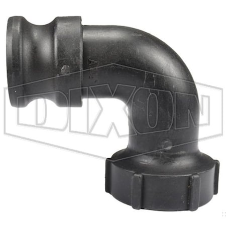 Dixon 90Deg Cam and Groove Elbow, 1-1/2 in, Adapter x FNPT, Polypropylene, Domestic 90PPA150